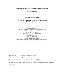 Guide to the Sally Ann Parsons Designs, 1980-2001