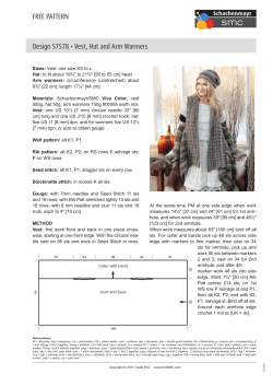 FREE PATTERN Design S7578 • Vest, Hat and Arm Warmers