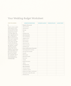 Your Wedding-Budget Worksheet
