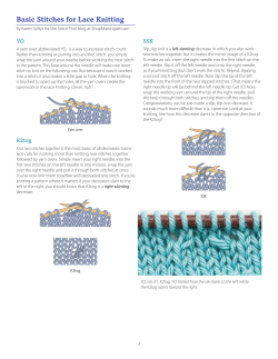 Basic Stitches for Lace Knitting YO SSK