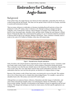 Embroidery for Clothing – Anglo-Saxon Background
