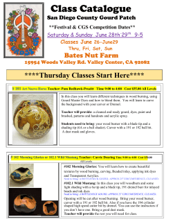 Class Catalogue ****Thursday Classes Start Here****  Bates Nut Farm
