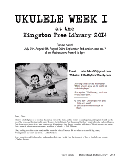 UKULELE!WEEK 1 at the Kingston Free Library 2014