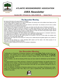 AWA Newsletter ATLANTIC WOODWORKERS’ ASSOCIATION