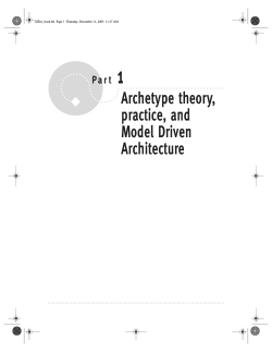1 Archetype theory, practice, and Model Driven