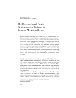 The Relationship of Family Communication Patterns to Parental Mediation Styles C