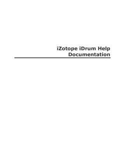 iZotope  iDrum  Help   Documentation    