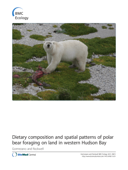 Dietary composition and spatial patterns of polar Gormezano and Rockwell