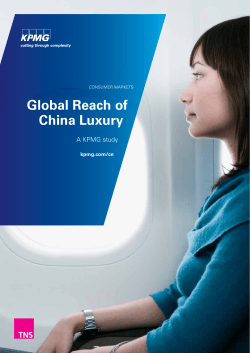 Global Reach of China Luxury A KPMG study kpmg.com/cn
