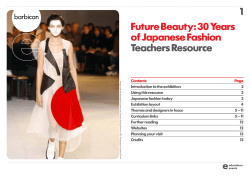 1 Teachers Resource Future Beauty: 30 Years of Japanese Fashion