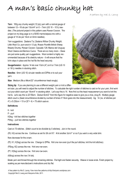 A man’s basic chunky hat A pattern by Wei S. Leong
