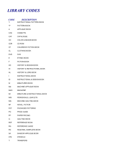 LIBRARY CODES  CODE DESCRIPTION