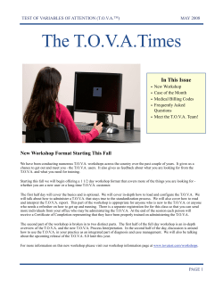 The T.O.V.A.Times In This Issue