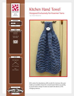 Kitchen Hand Towel Designed Exclusively for Kraemer Yarns