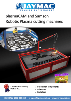 plasmaCAM and Samson Robotic Plasma cutting machines
