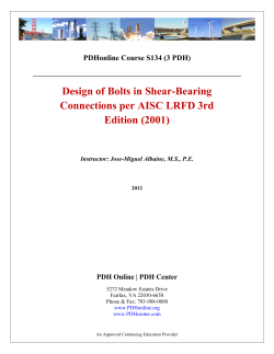 Design of Bolts in Shear-Bearing Connections per AISC LRFD 3rd Edition (2001)