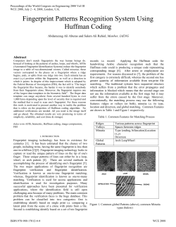 Fingerprint Patterns Recognition System Using Huffman Coding Abstract