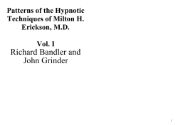 Richard Bandler and John Grinder Patterns of the Hypnotic Techniques of Milton H.