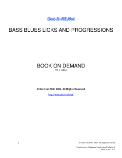 BASS BLUES LICKS AND PROGRESSIONS  BOOK ON DEMAND V1.1, 2004