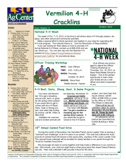 Vermilion 4-H Cracklins National 4-H Week
