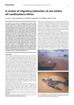 A review of migratory behaviour of sea turtles off southeastern Africa