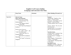 English 12 AP Course Outline (Language and Literature Part One)