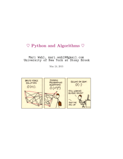 ♥ Python and Algorithms ♥ Mari Wahl, May 24, 2013