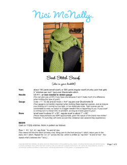 Nici McNally Seed Stitch Scarf (also in your booklet)