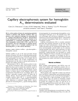 Capillary electrophoresis system for hemoglobin A determinations evaluated 1c