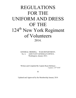 REGULATIONS FOR THE UNIFORM AND DRESS OF THE