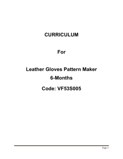 CURRICULUM For Leather Gloves Pattern Maker