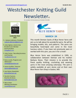 Westchester Knitting Guild  g Newsletter MARCH 24