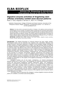 ELBA BIOFLUX  Digestive enzyme activities of Angelwing clam Pholas orientalis)
