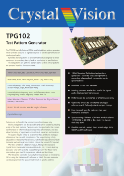 TPG102 Test Pattern Generator