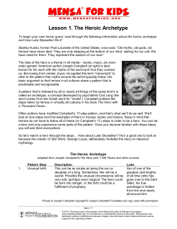 Lesson 1. The Heroic Archetype