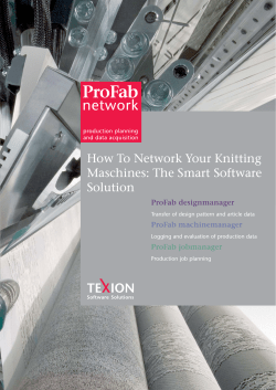 How To Network Your Knitting Maschines: The Smart Software Solution ProFab designmanager