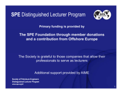 SPE The SPE Foundation through member donations