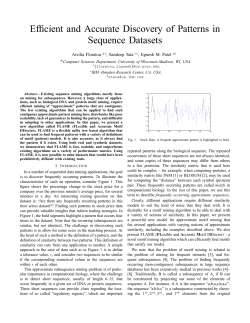 Efficient and Accurate Discovery of Patterns in Sequence Datasets Avrilia Floratou