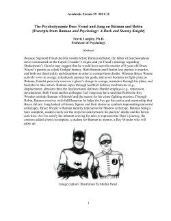 The Psychodynamic Duo: Freud and Jung on Batman and Robin