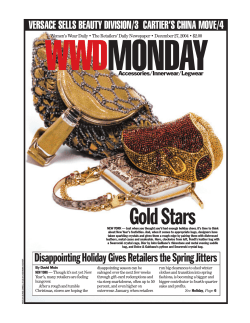 WWD MONDAY Gold Stars VERSACE SELLS BEAUTY DIVISION/3  CARTIER’S CHINA MOVE/4