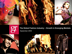 The Global Fashion Industry – Growth in Emerging Markets September 2009