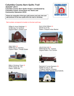 Columbia County Barn Quilts Trail AUGUST 2014