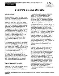 Beginning Creative Stitchery  Introduction
