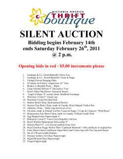 SILENT AUCTION  Bidding begins February 14th ends Saturday February 26
