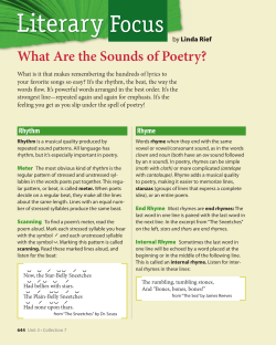 What Are the Sounds of Poetry? Linda Rief