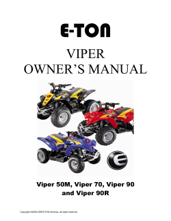 E-TON VIPER OWNER’S MANUAL Viper 50M, Viper 70, Viper 90