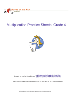Multiplication Practice Sheets: Grade 4  Visit