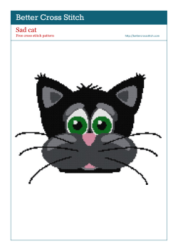 Sad cat Free cross stitch pattern