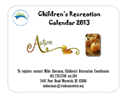Children’s Recreation Calendar 2013
