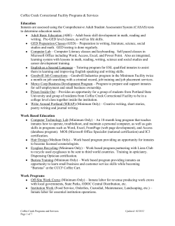 Coffee Creek Correctional Facility Programs &amp; Services  Education